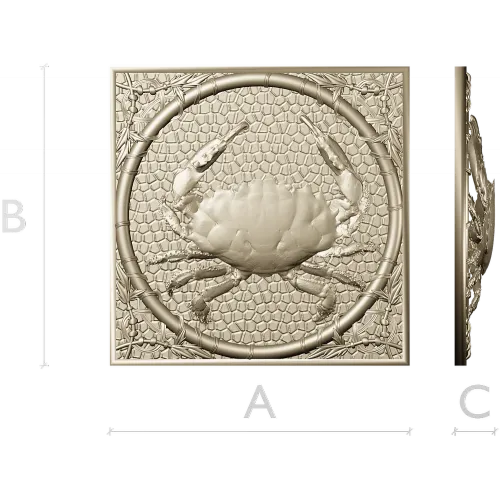 Crab Medallion Relief - STL 3D model for CNC
