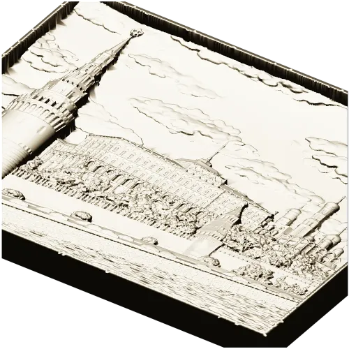 Kremlin Embankment bas-relief - STL 3D model for CNC carving