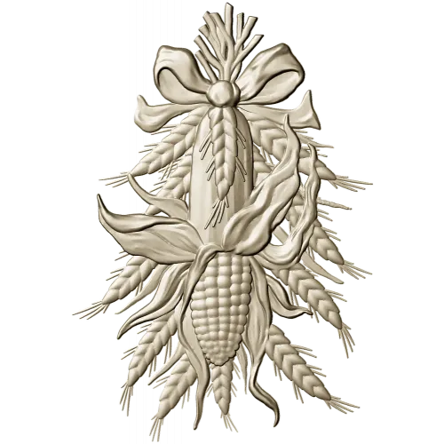 Corn & Wheat High-Relief STL for CNC