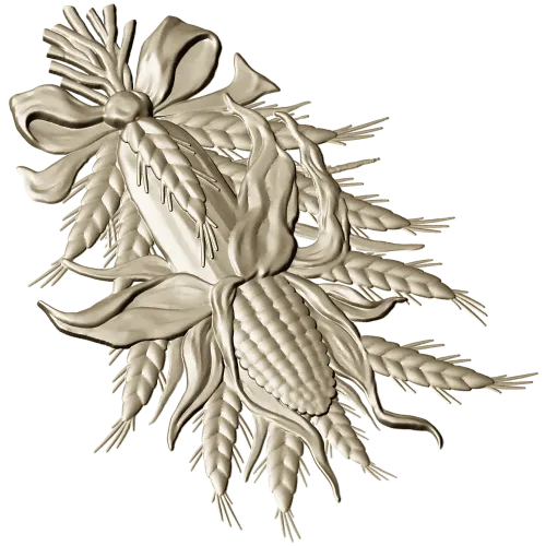 Corn & Wheat High-Relief STL for CNC