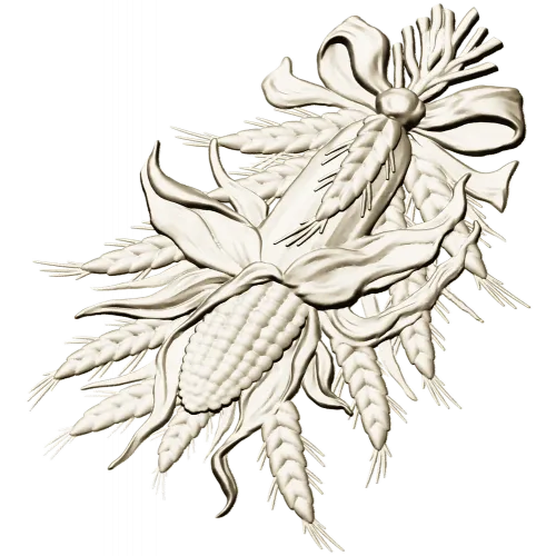 Corn & Wheat High-Relief STL for CNC
