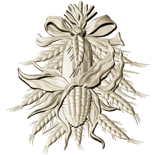 Corn & Wheat High-Relief STL for CNC