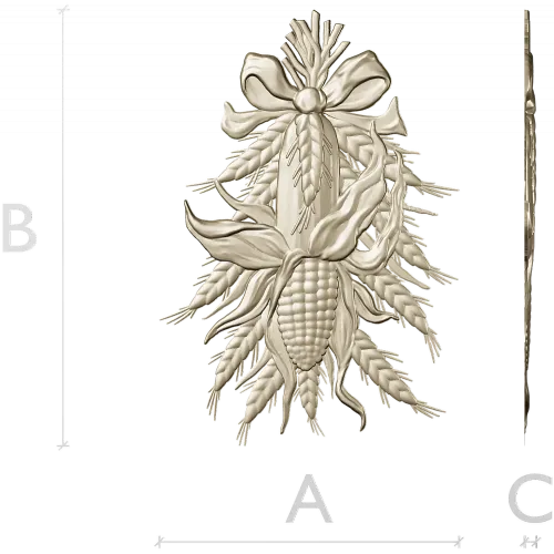 Corn & Wheat High-Relief STL for CNC
