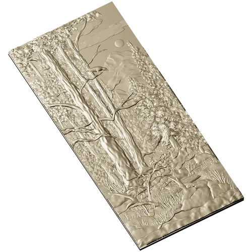 Pine Forest Relief Panel STL for CNC