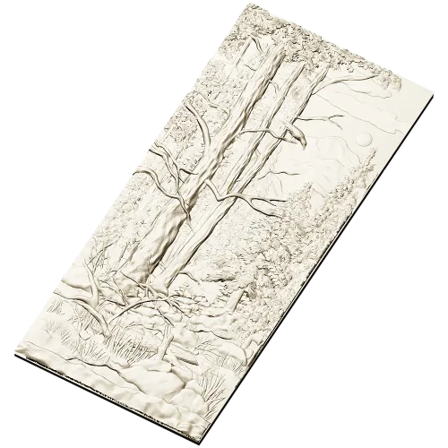 Pine Forest Relief Panel STL for CNC