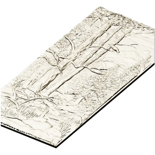 Pine Forest Relief Panel STL for CNC