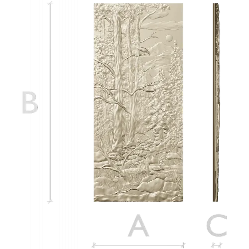Pine Forest Relief Panel STL for CNC