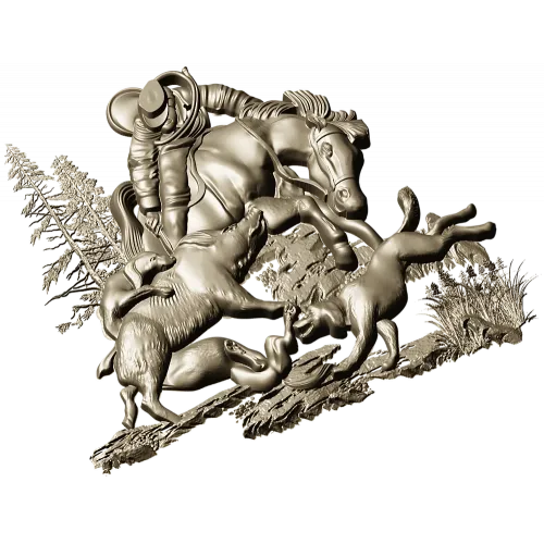 Forest Struggle - high-relief STL 3D model for CNC carving