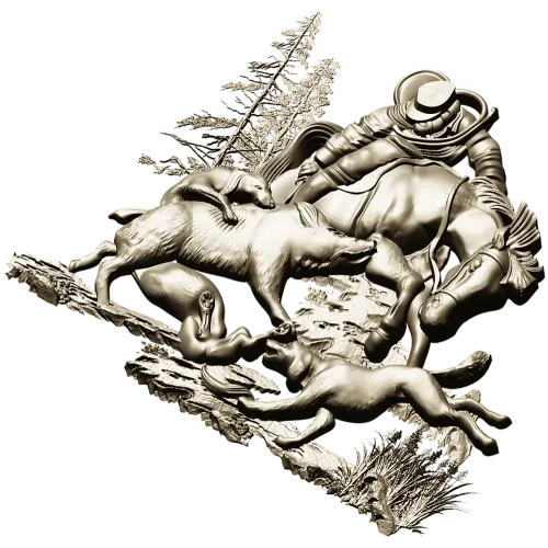 Forest Struggle - high-relief STL 3D model for CNC carving