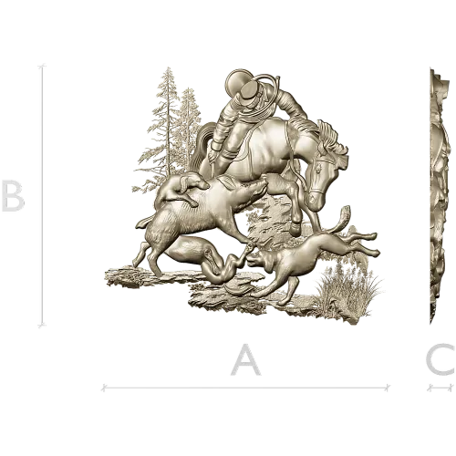 Forest Struggle - high-relief STL 3D model for CNC carving
