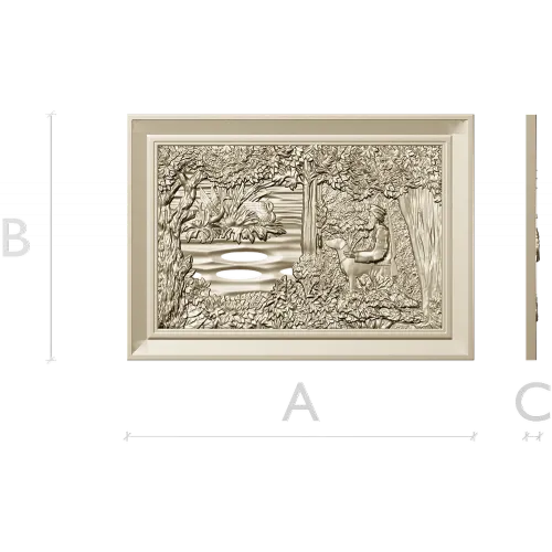 Forest Glade Relief - STL 3D model for CNC carving
