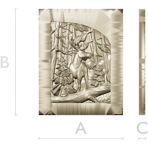 Woodland Elk - high-relief STL panel for CNC