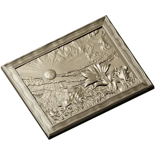 Sunlit Lily Meadow - STL 3D model for CNC carving