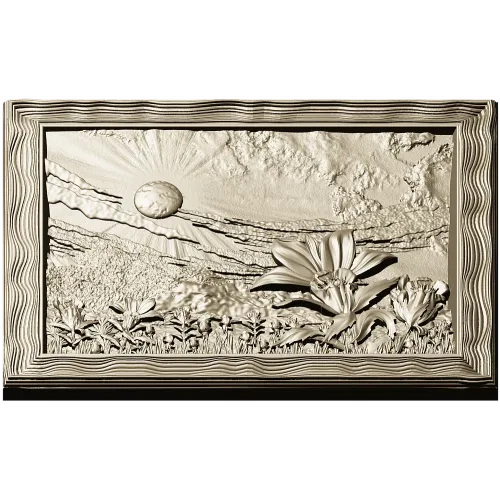 Sunlit Lily Meadow - STL 3D model for CNC carving