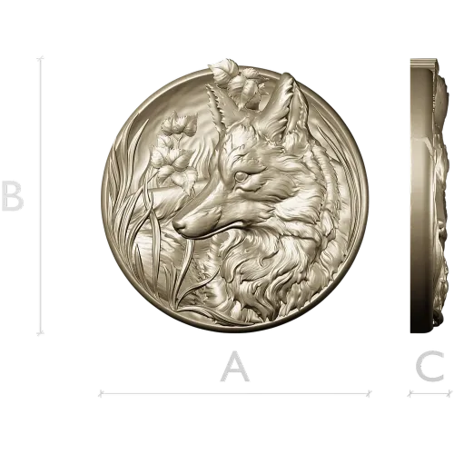 Медальон с лисой - 3D модель STL для ЧПУ