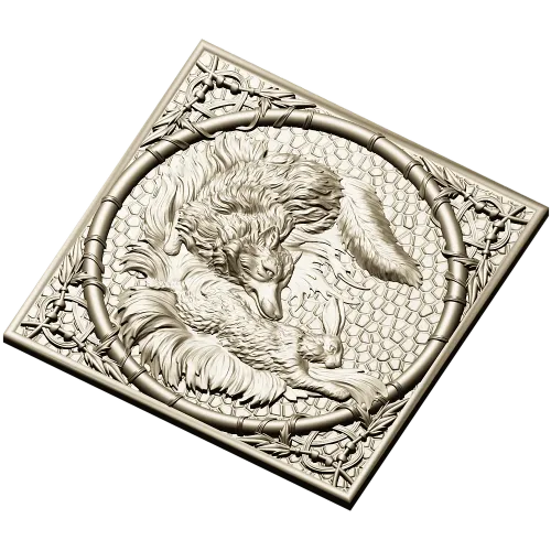 Fox and Hare High-Relief Panel STL for CNC