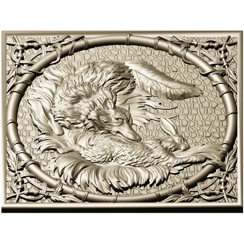 Fox and Hare High-Relief Panel STL for CNC