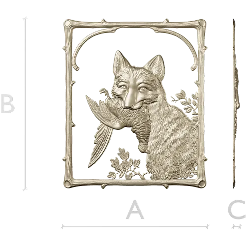 Панно с лисой и птицей - 3D модель STL для ЧПУ