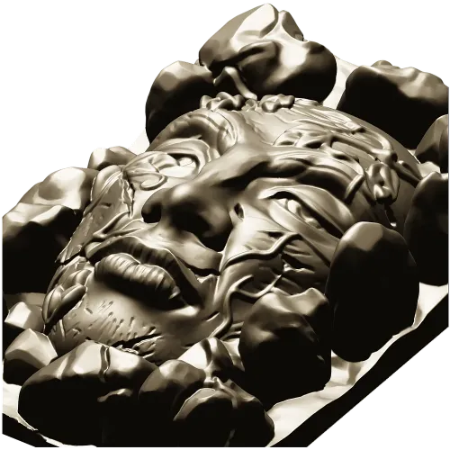 Лик в камнях - высокорельефная 3D модель STL для ЧПУ