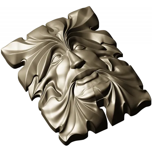 Листовой Лик - декоративная 3D модель STL для ЧПУ