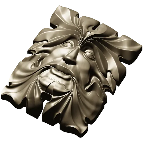 Листовой Лик - декоративная 3D модель STL для ЧПУ