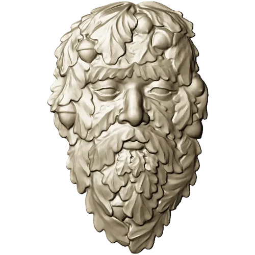 Green Man Oakleaf Relief STL for CNC