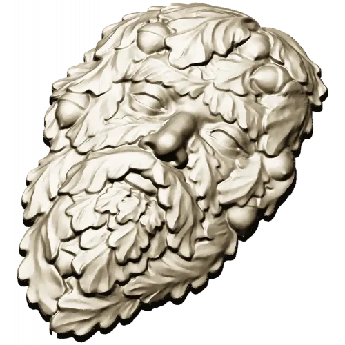 Green Man Oakleaf Relief STL for CNC