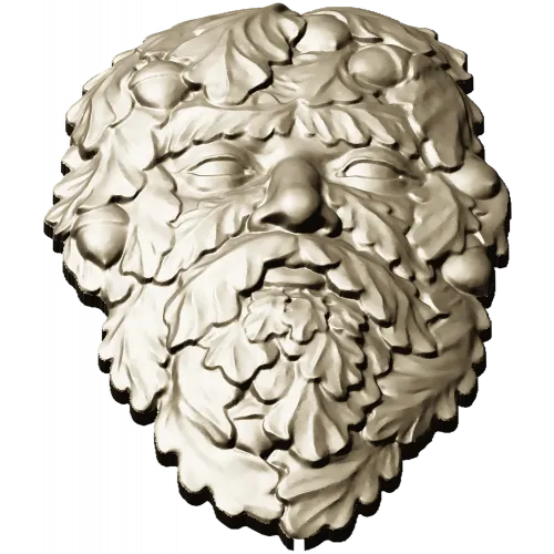 Green Man Oakleaf Relief STL for CNC