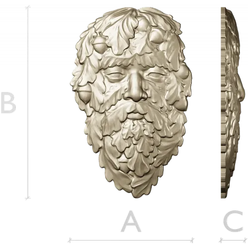 Green Man Oakleaf Relief STL for CNC