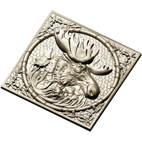 Лось в медальоне - 3D модель STL для ЧПУ