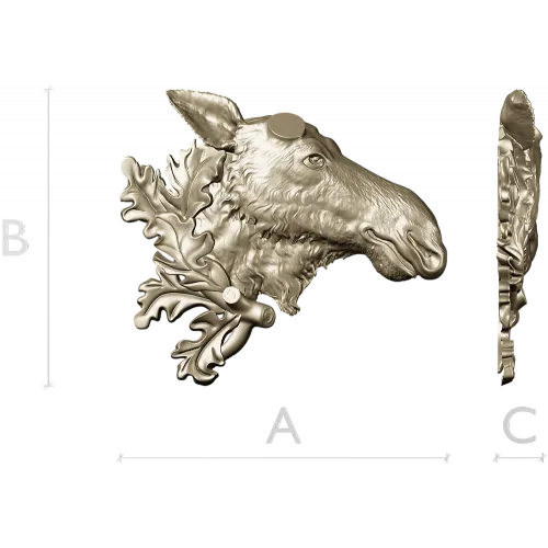 Рельефная 3D модель головы лося в формате STL для ЧПУ