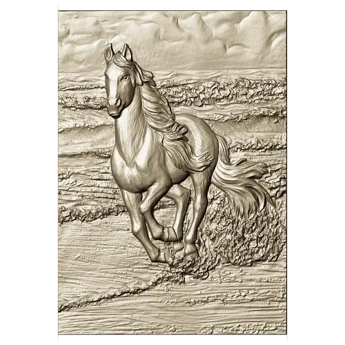 Galloping horse relief STL for CNC