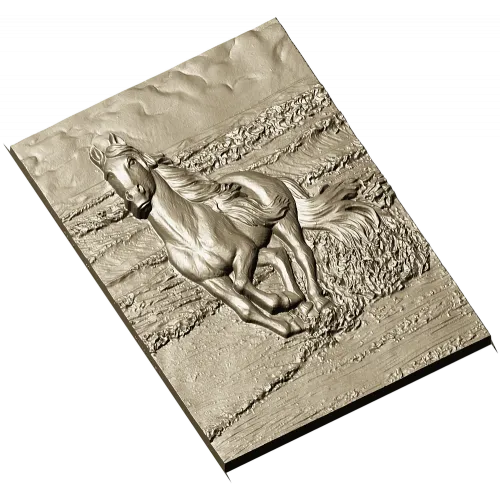 Galloping horse relief STL for CNC