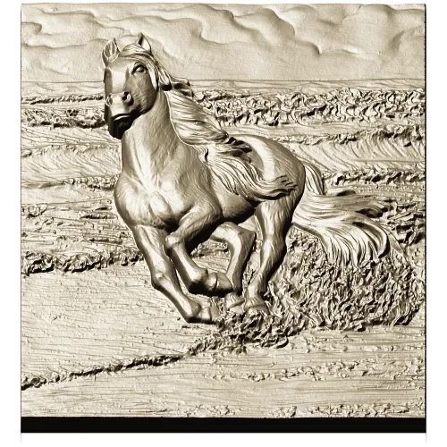 Galloping horse relief STL for CNC