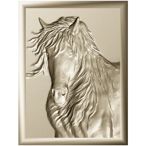 Horse Head Relief Plaque STL for CNC