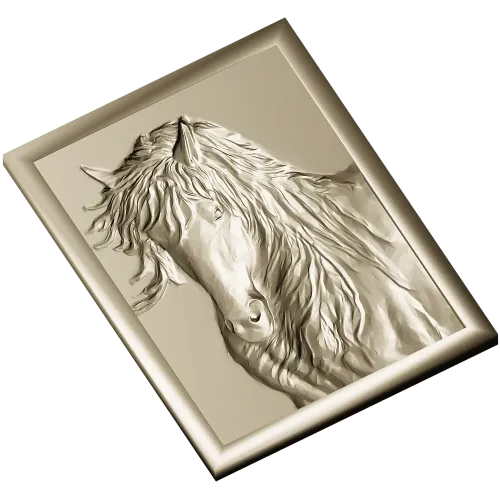 Horse Head Relief Plaque STL for CNC