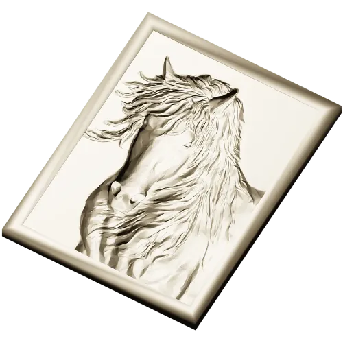 Horse Head Relief Plaque STL for CNC