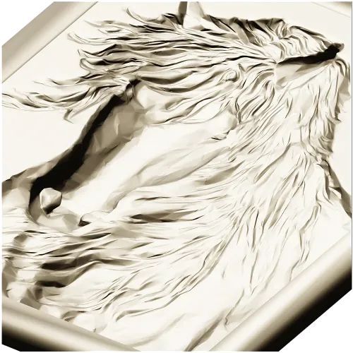 Horse Head Relief Plaque STL for CNC