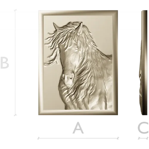 Horse Head Relief Plaque STL for CNC