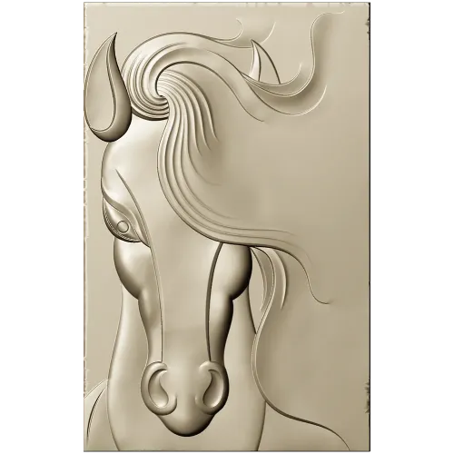 Horse head bas-relief STL for CNC milling, 3D model stl