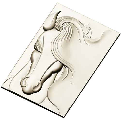 Horse head bas-relief STL for CNC milling, 3D model stl