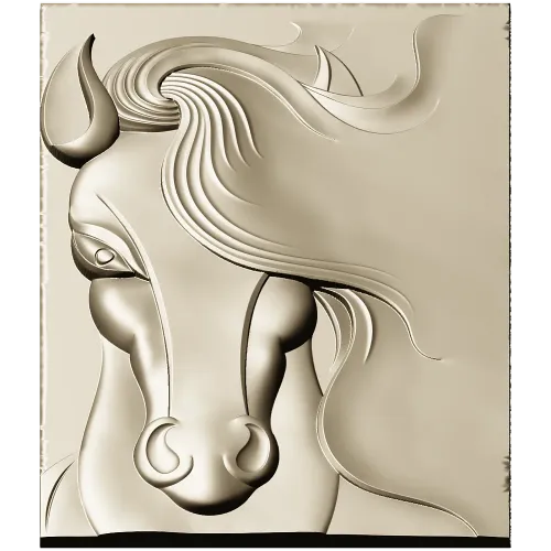 Horse head bas-relief STL for CNC milling, 3D model stl