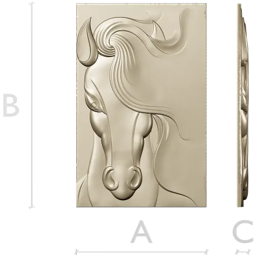 Horse head bas-relief STL for CNC milling, 3D model stl
