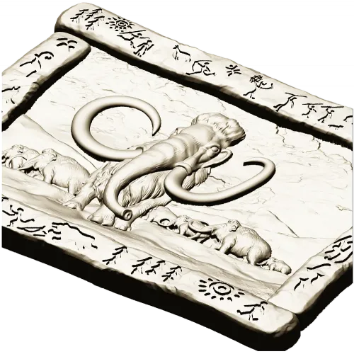 Mammoth Relief Panel STL for CNC carving