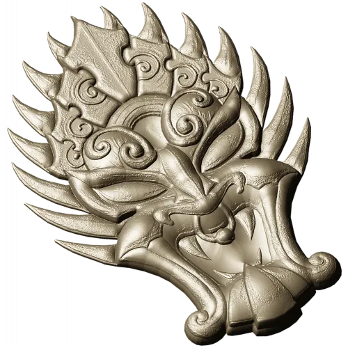 Драконий пламенный маскарон - 3D модель STL для ЧПУ
