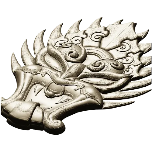 Драконий пламенный маскарон - 3D модель STL для ЧПУ