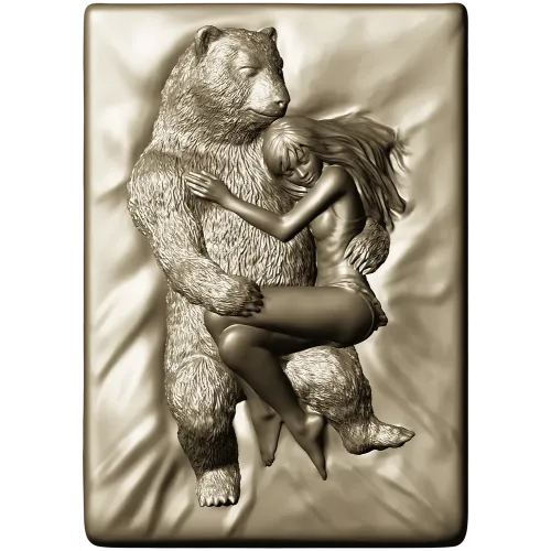 Bear's Embrace - high-relief STL 3D model for CNC
