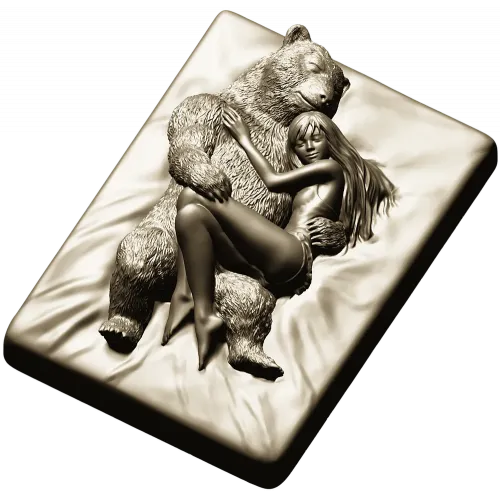 Bear's Embrace - high-relief STL 3D model for CNC