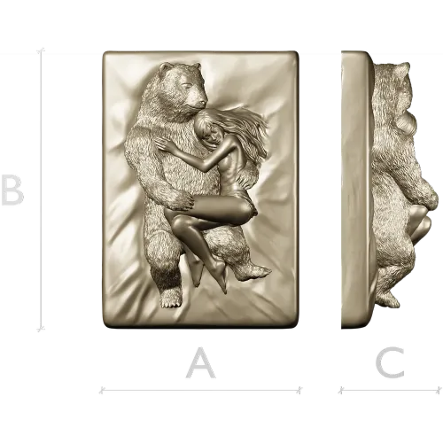 Bear's Embrace - high-relief STL 3D model for CNC