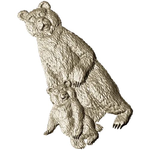 Медведица с медвежонком - 3D модель STL для ЧПУ